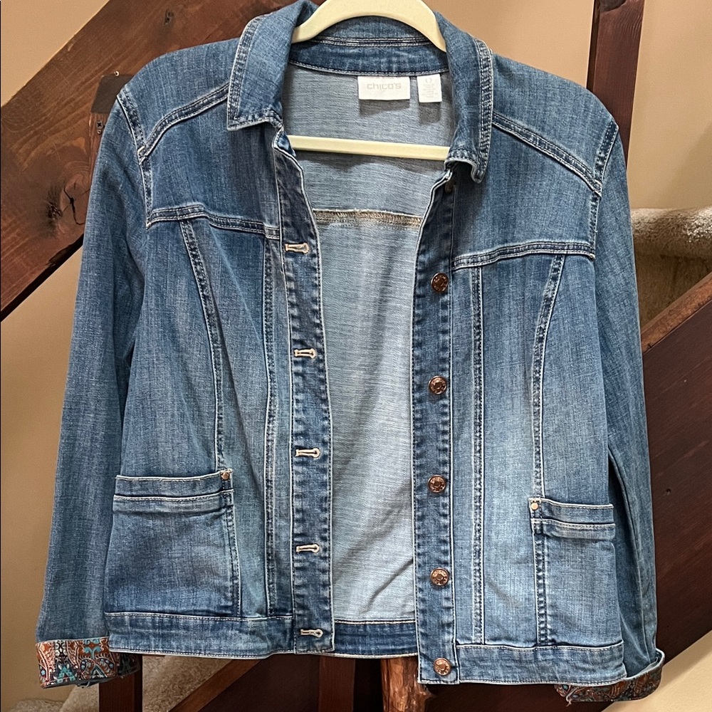 Chico's Classic Blue Jean Jacket